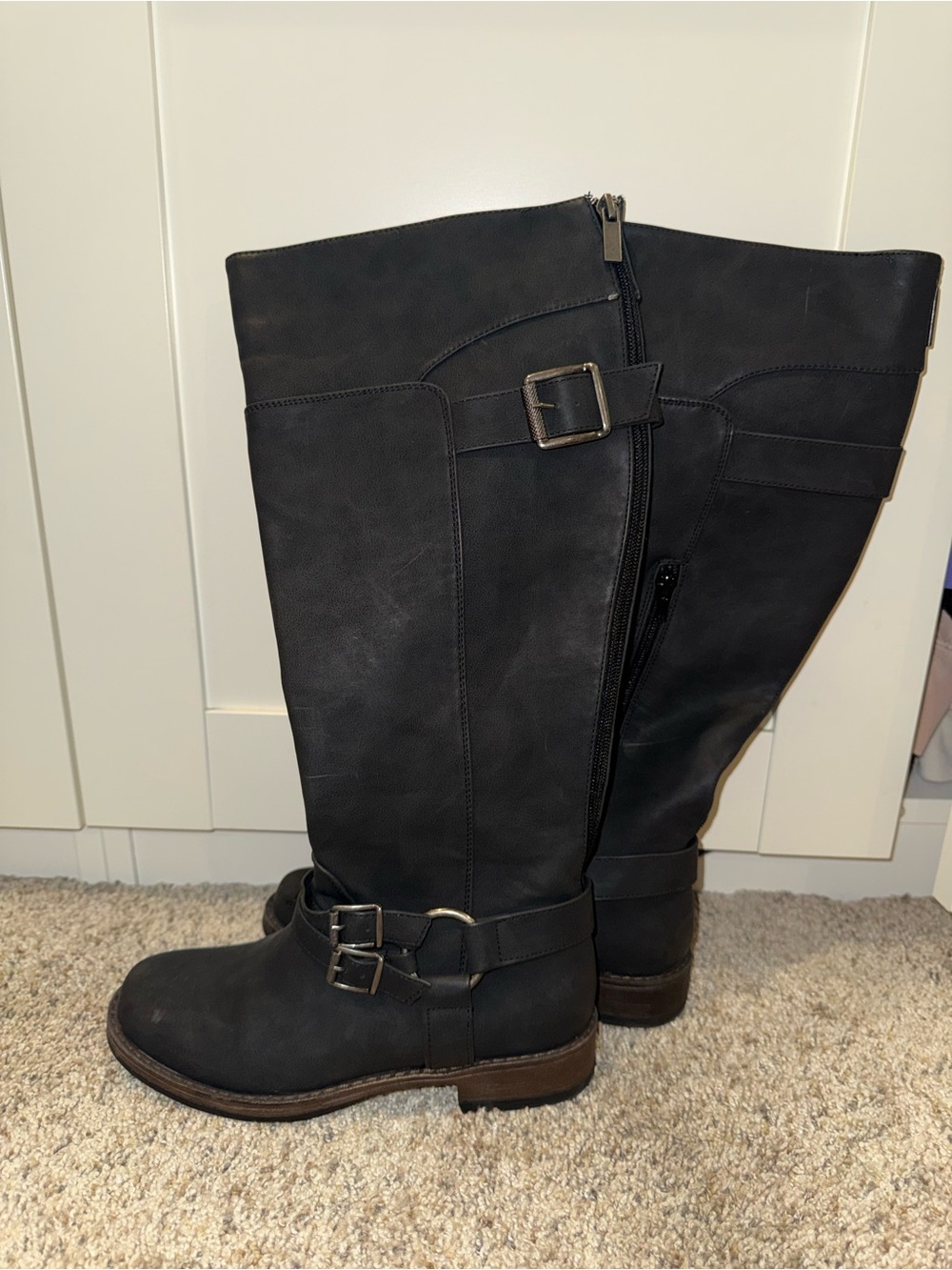 Black Buckle Boots - Women
